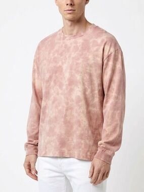Rag & Bone Cliff Washed Tie Dye LS Tee - Pink